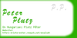 peter plutz business card